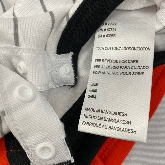 Baltimore Orioles White Orange Black Infant Baby Girl Bodysuits 0-3M 3-6M 18M - Picture 11 of 15